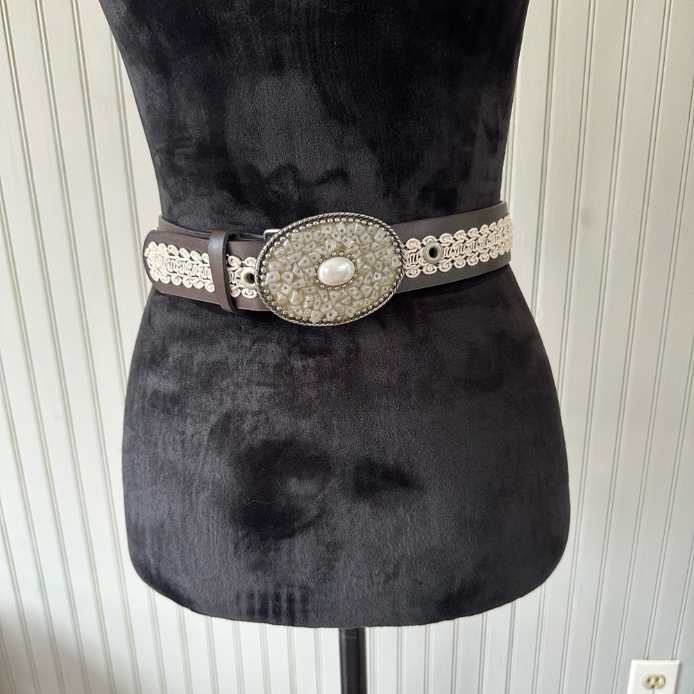 Belt with embellished buckle